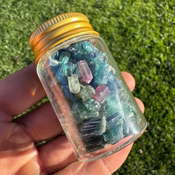 Tourmaline Crystals in Jar - 72 grams / 360 carats - Picture 1 of 10